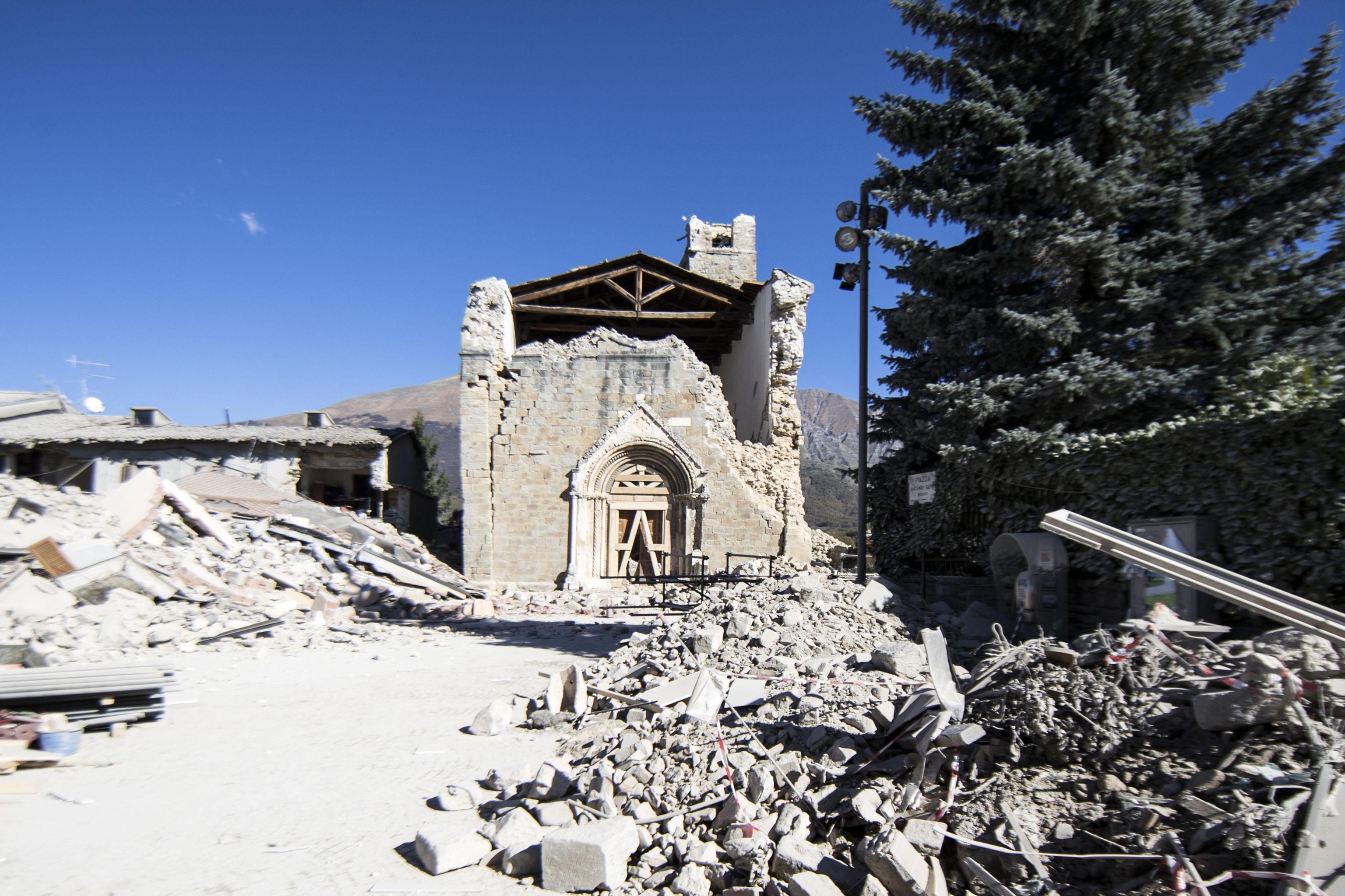 Le macerie di Amatrice