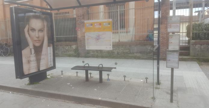 Pensilina del bus off limits per chi si muove in carrozzina