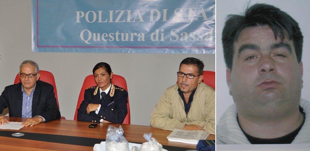 Il dirigente della Mobile Bibiana Pala con il capo della Narcotici Argiolas (a sinistra). Nel riquadro Cenzo Fois