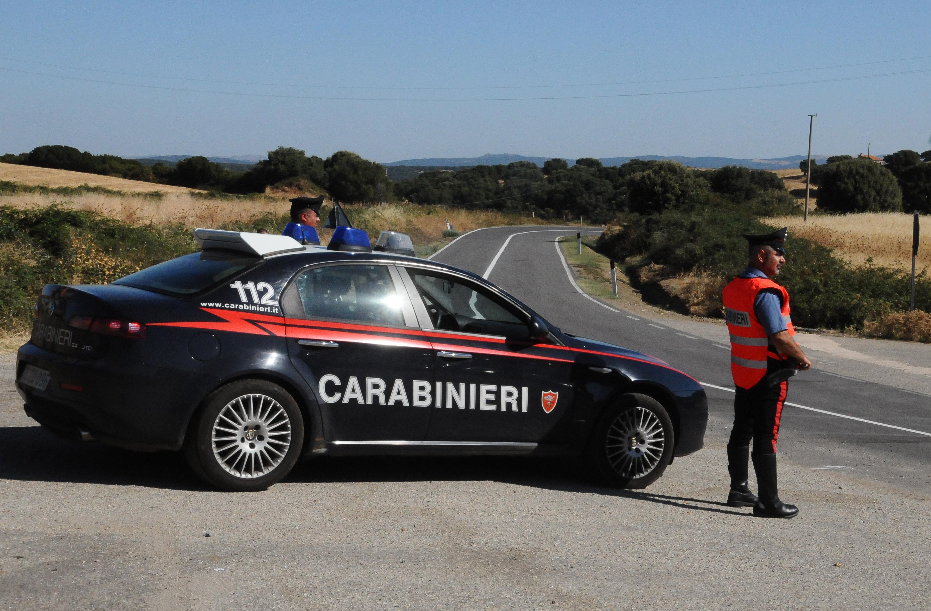 Un posto di blocco dei carabinieri