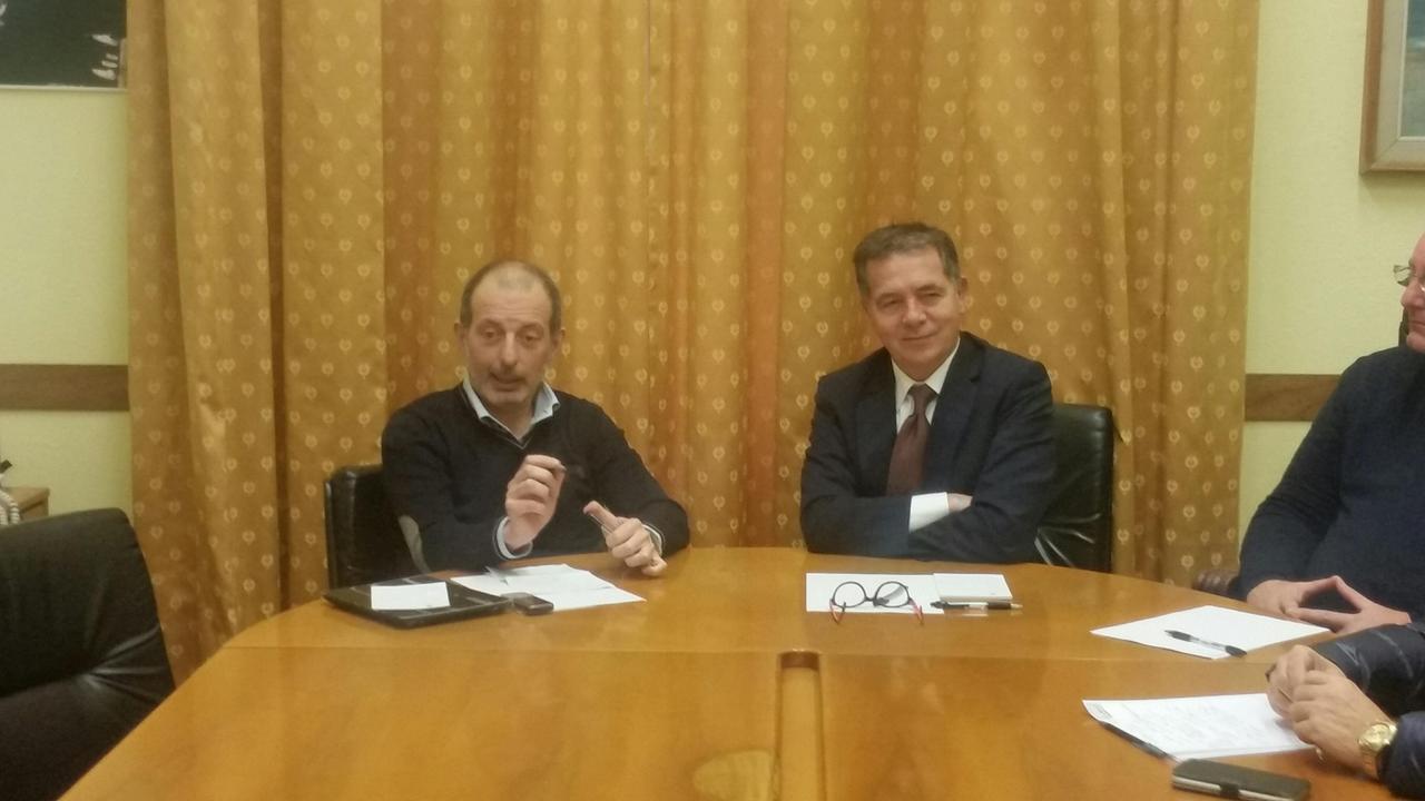 L'incontro tra i sindaci Andrea Biancareddu e Settimo Nizzi 