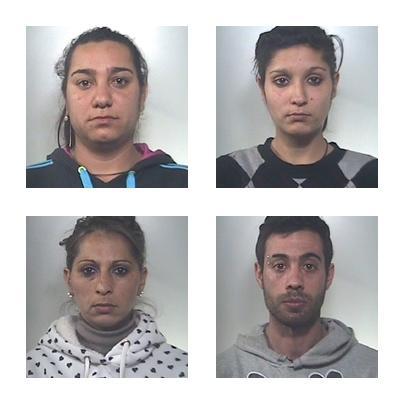 I quattro presunti ladruncoli arrestati