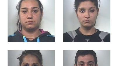 I quattro presunti ladruncoli arrestati