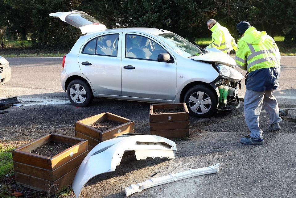 L'altra vettura coinvolta nell'incidente (foto Rubin)