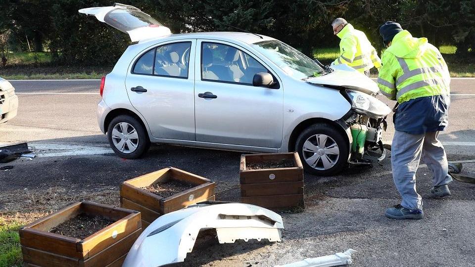 L'altra vettura coinvolta nell'incidente (foto Rubin)
