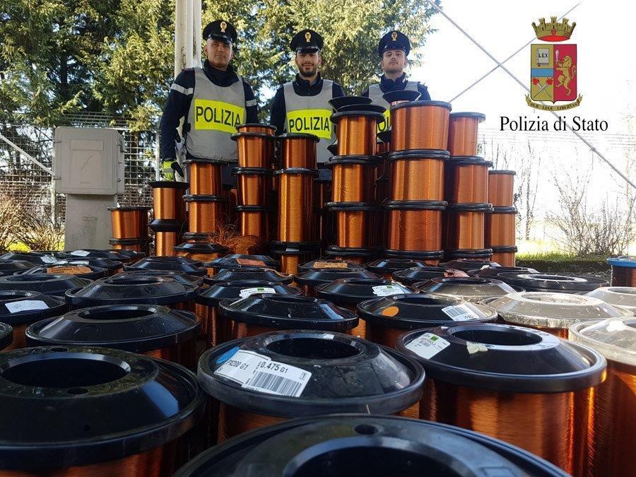 Modena, recuperate 6,5 tonnellate di rame rubato 