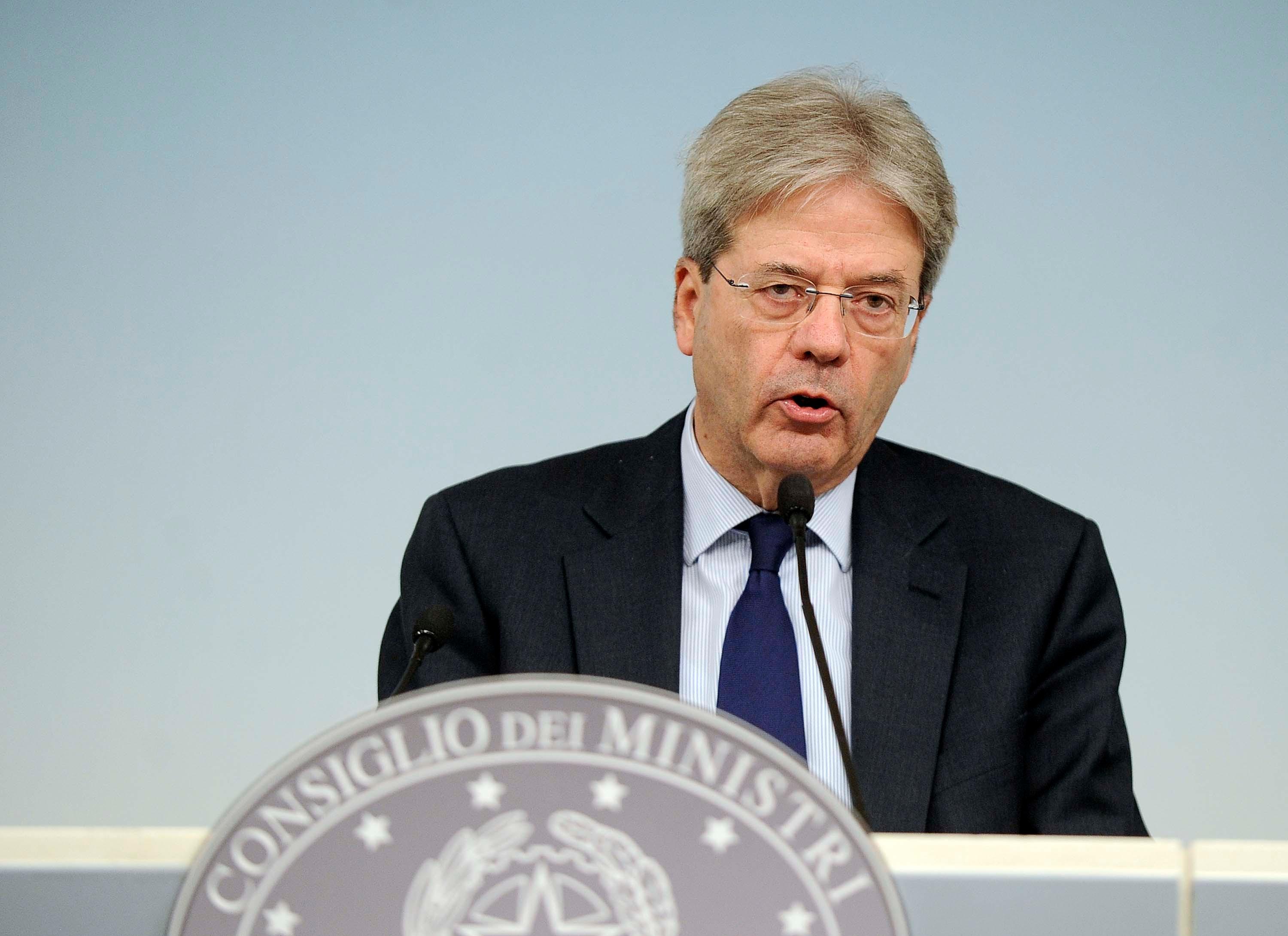Il presidente del consiglio Paolo Gentiloni