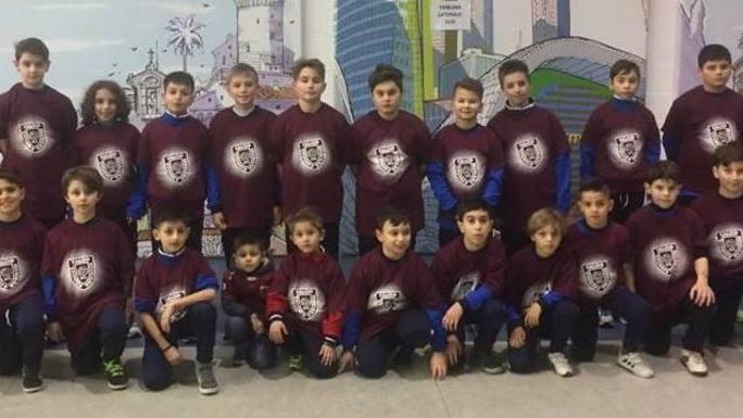 I bambini dell’Atletico Bilbagno in campo con la Regia