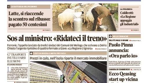 La Nuova Sardegna - Prima Pagina - 24 febbraio 2017