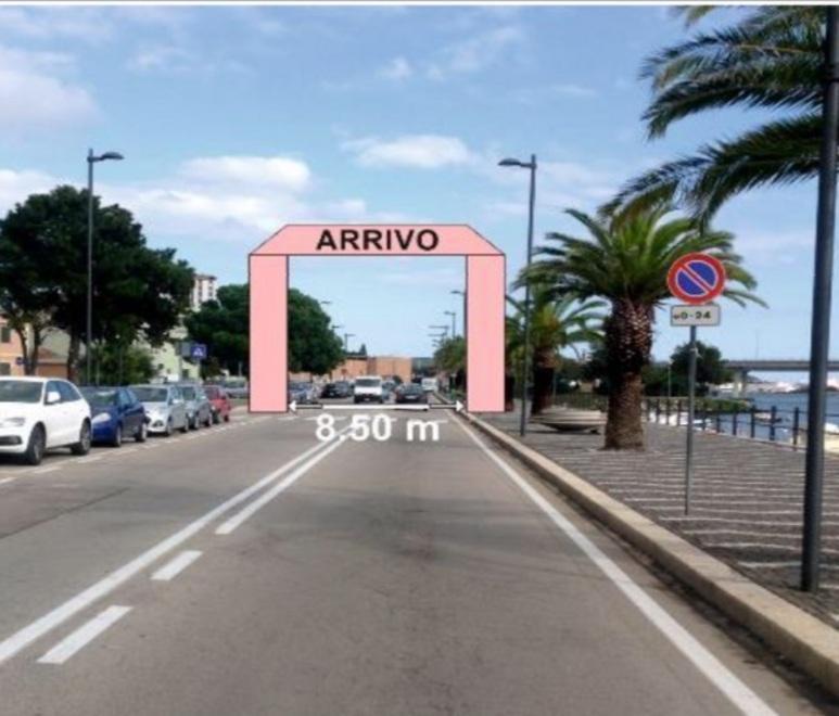 ll rendering dell'arrivo della tappa del 5 maggio