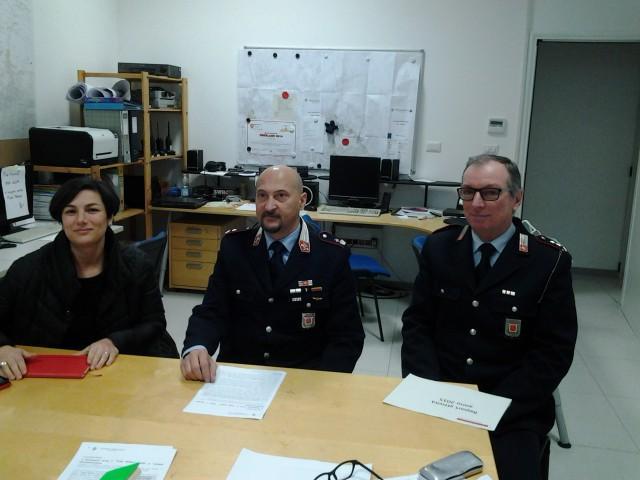 L'assessore alla polizia municipale Rossella De Masi, il comandante Giomi Biagioni e l'ispettore Stefano Grossi 