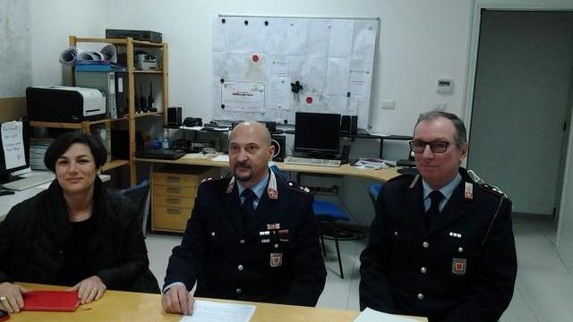 L'assessore alla polizia municipale Rossella De Masi, il comandante Giomi Biagioni e l'ispettore Stefano Grossi