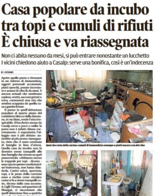 L’alloggio da incubo sarà disinfestato e riassegnato 