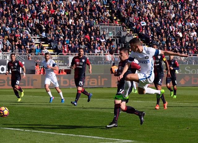 Cagliari-Inter, il primo gol di Perisic