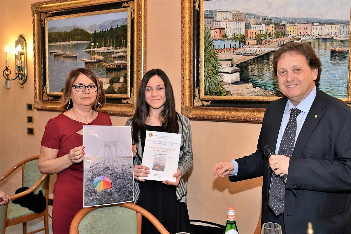 Il disegno di Beatrice Bellelli premiato dal Lions Club
