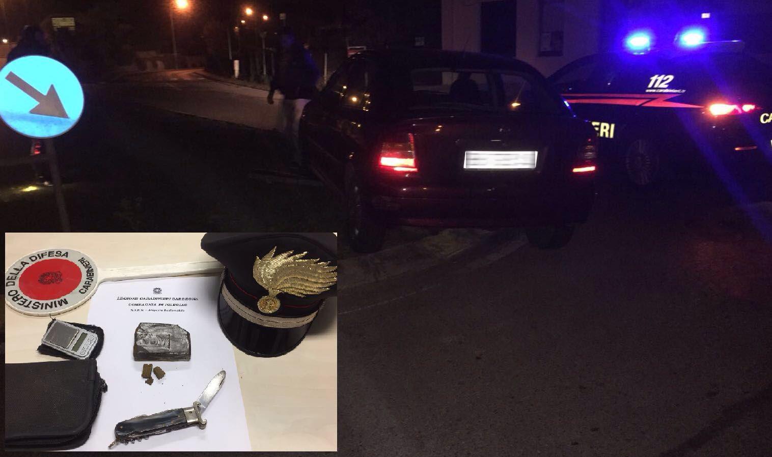 Guidava ubriaco con un panetto di hascisc in auto, arrestato 