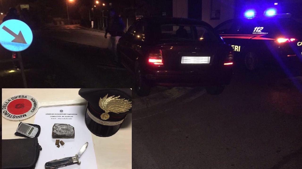 Guidava ubriaco con un panetto di hascisc in auto, arrestato