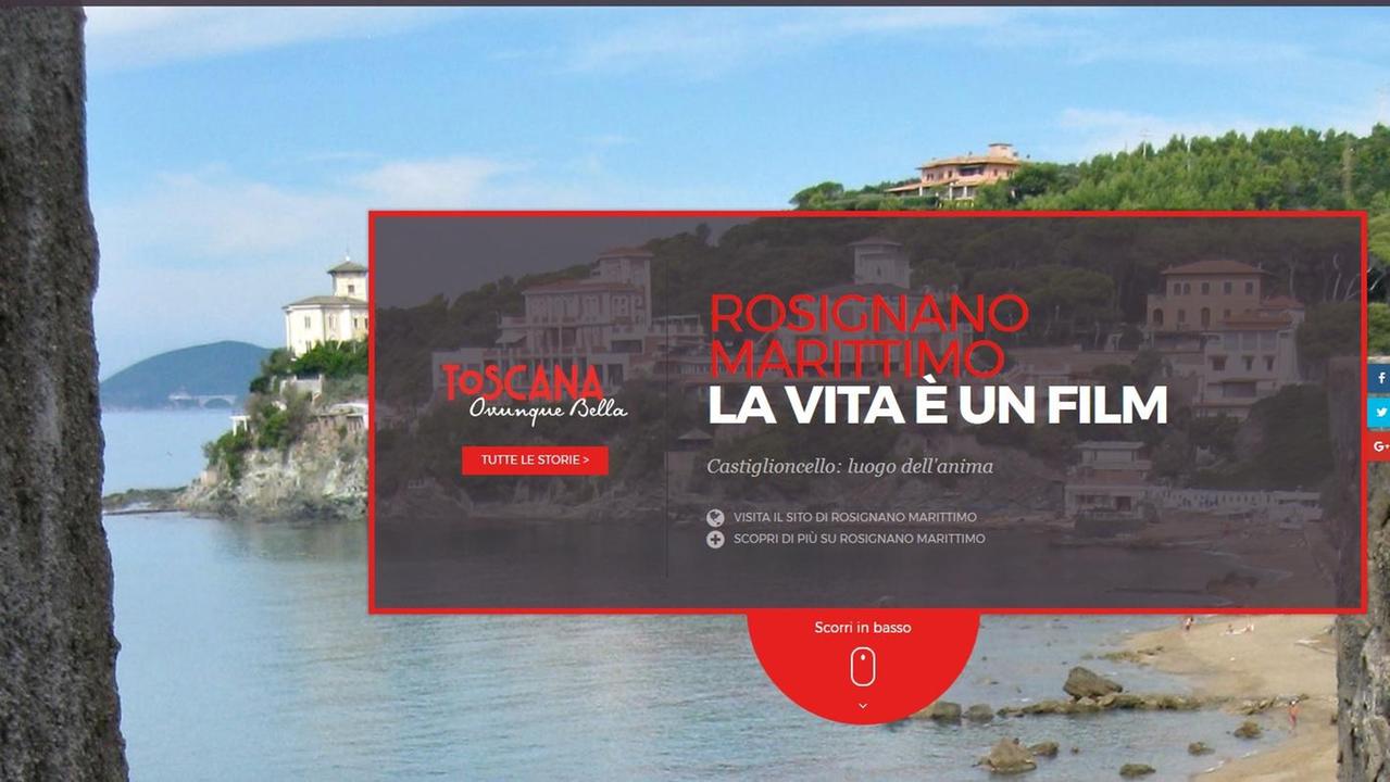 L'immagine di Rosignano sul sito della Regione