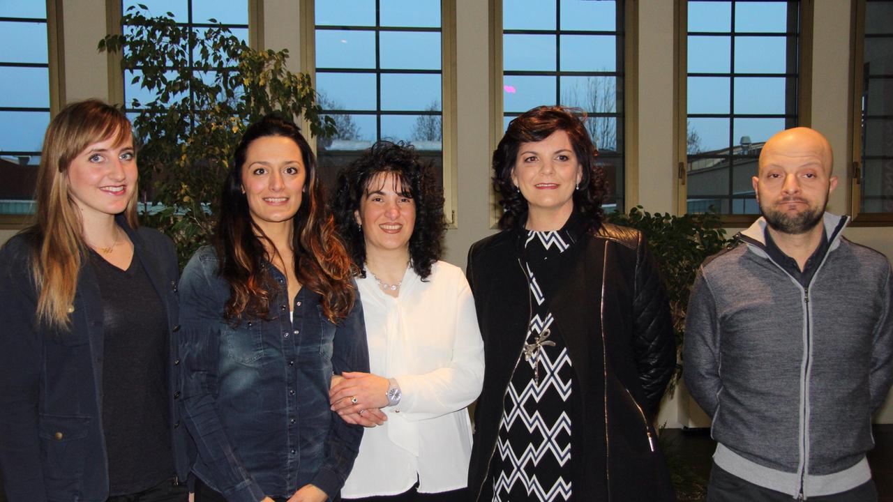 Marta Pagnini, Simona Marinai, Fulvia Leone, Ilaria Romagnoli e Massimiliano Machetti marito di Maria Coppola