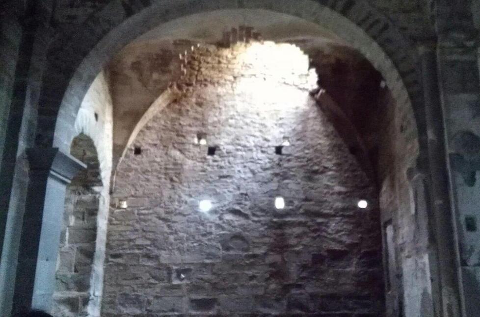 Crollata una volta dell’Abbazia dedicata a S. Giusto 