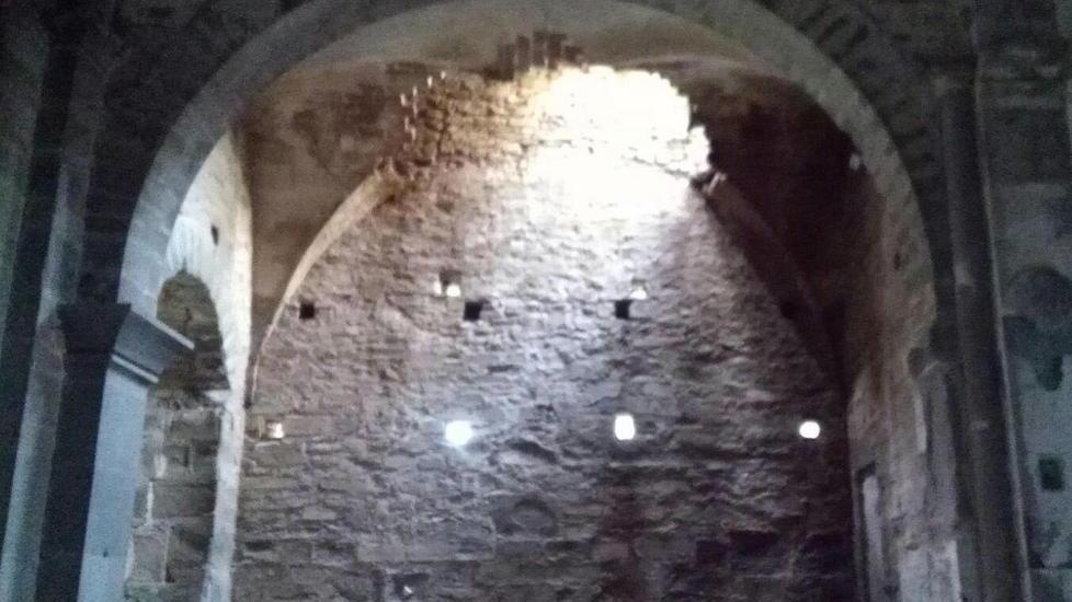 Crollata una volta dell’Abbazia dedicata a S. Giusto