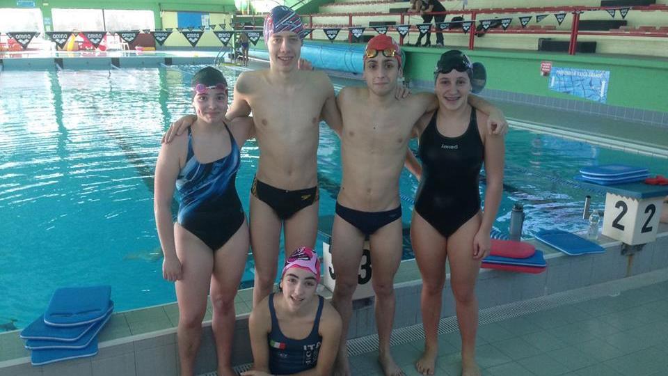 I cinque medagliati del Nuoto Valdinievole