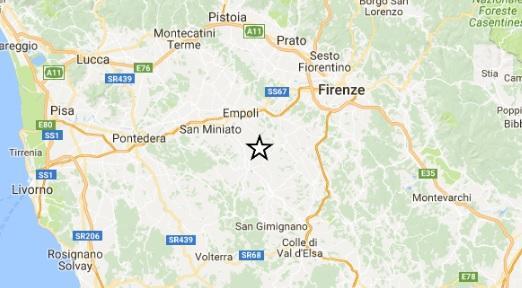 L'immagine del terremoto dal sito dell'Ingv