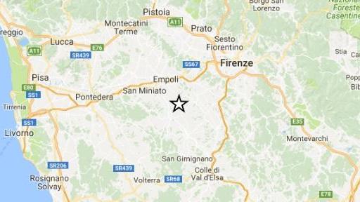L'immagine del terremoto dal sito dell'Ingv