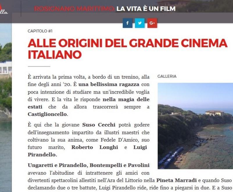 “La vita è un film” Sul sito della Regione il cinema e la Perla 