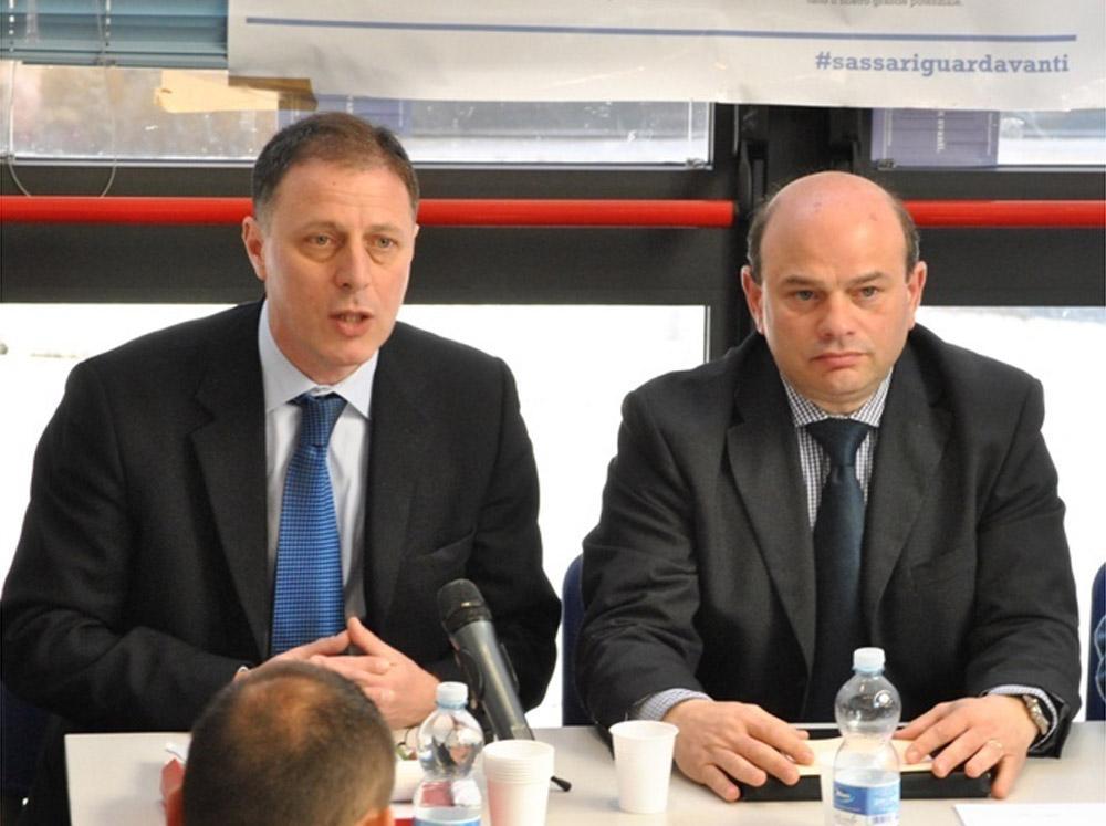 L'ex vicesindaco del Comune di Sassari Gianni Carbini e il sindaco Nicola Sanna