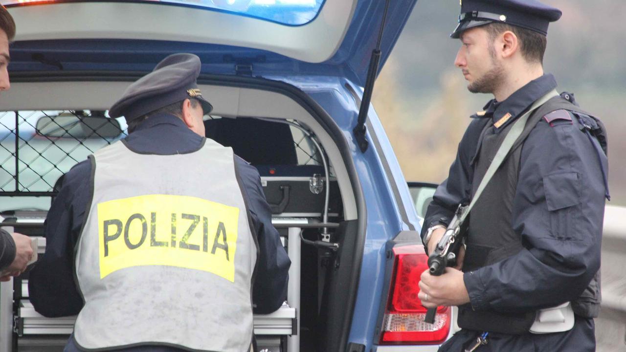 Un posto di controllo della polizia