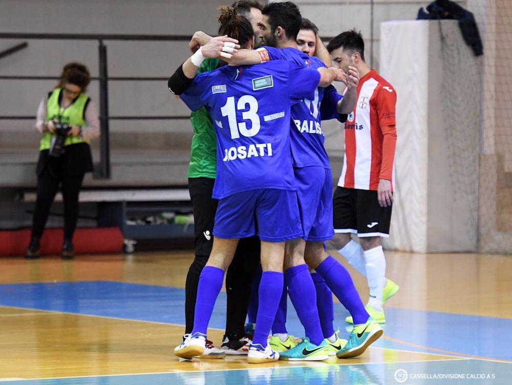 La gioia dei biancazzurri dopo una rete segnata