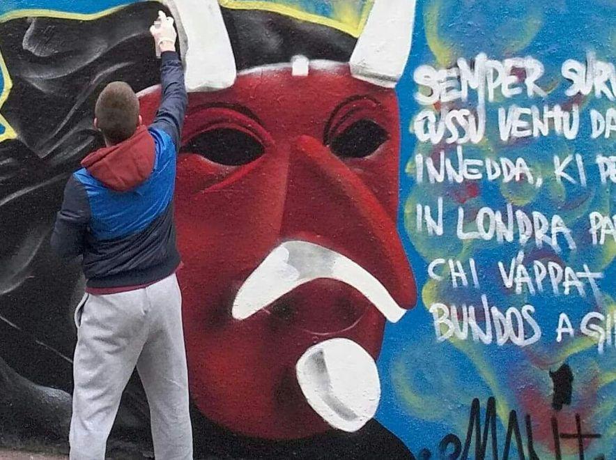 Su Bundhu in un graffito a Londra 