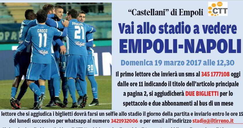 In palio due biglietti per la sfida col Napoli