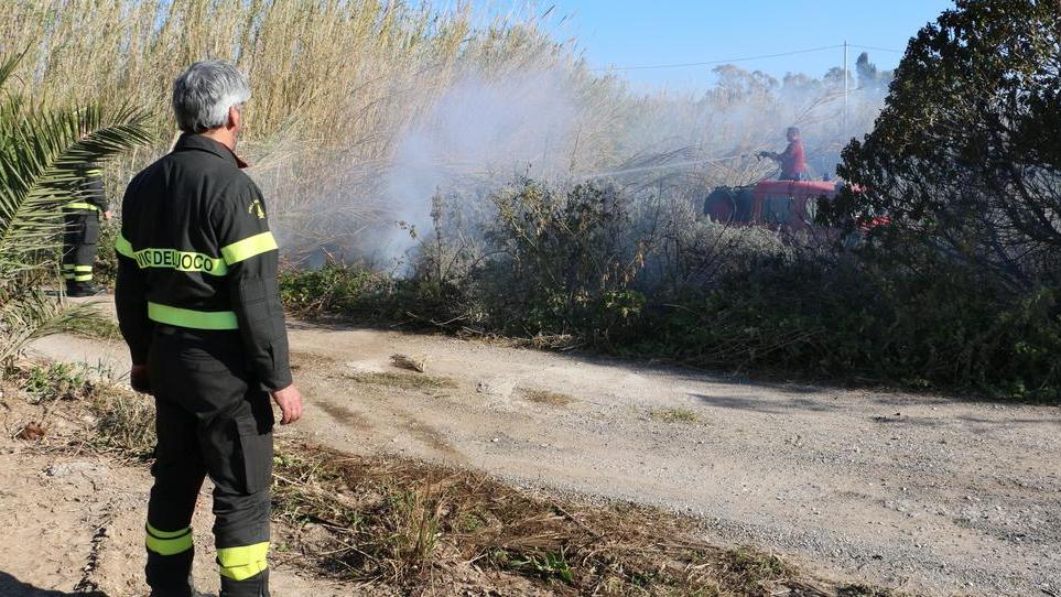 Paura per l’incendio in un canneto