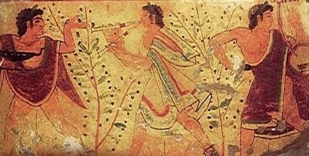 Un dipinto etrusco presente nel Museo archeologico di Artimino