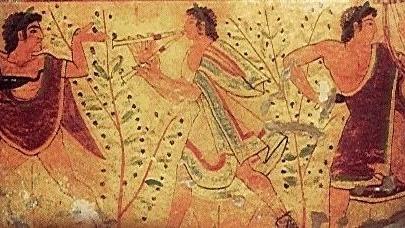 Un dipinto etrusco presente nel Museo archeologico di Artimino