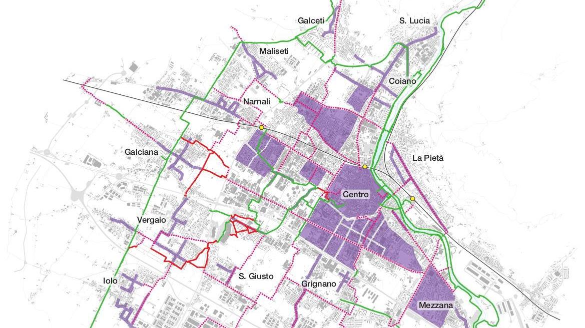 La rete della piste ciclabili da utilizzare per spostamenti quotidiani