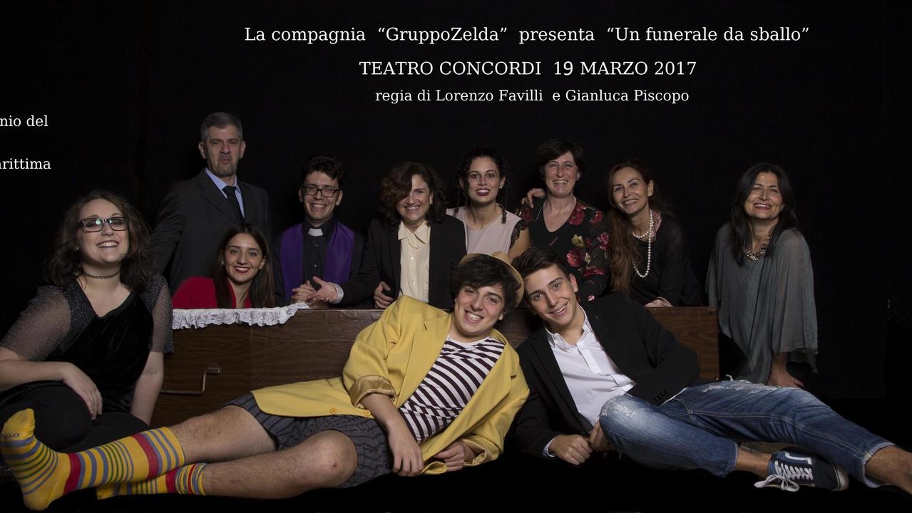 Il gruppo Zelda sulla locandina dello spettacolo al Concordi di Campiglia