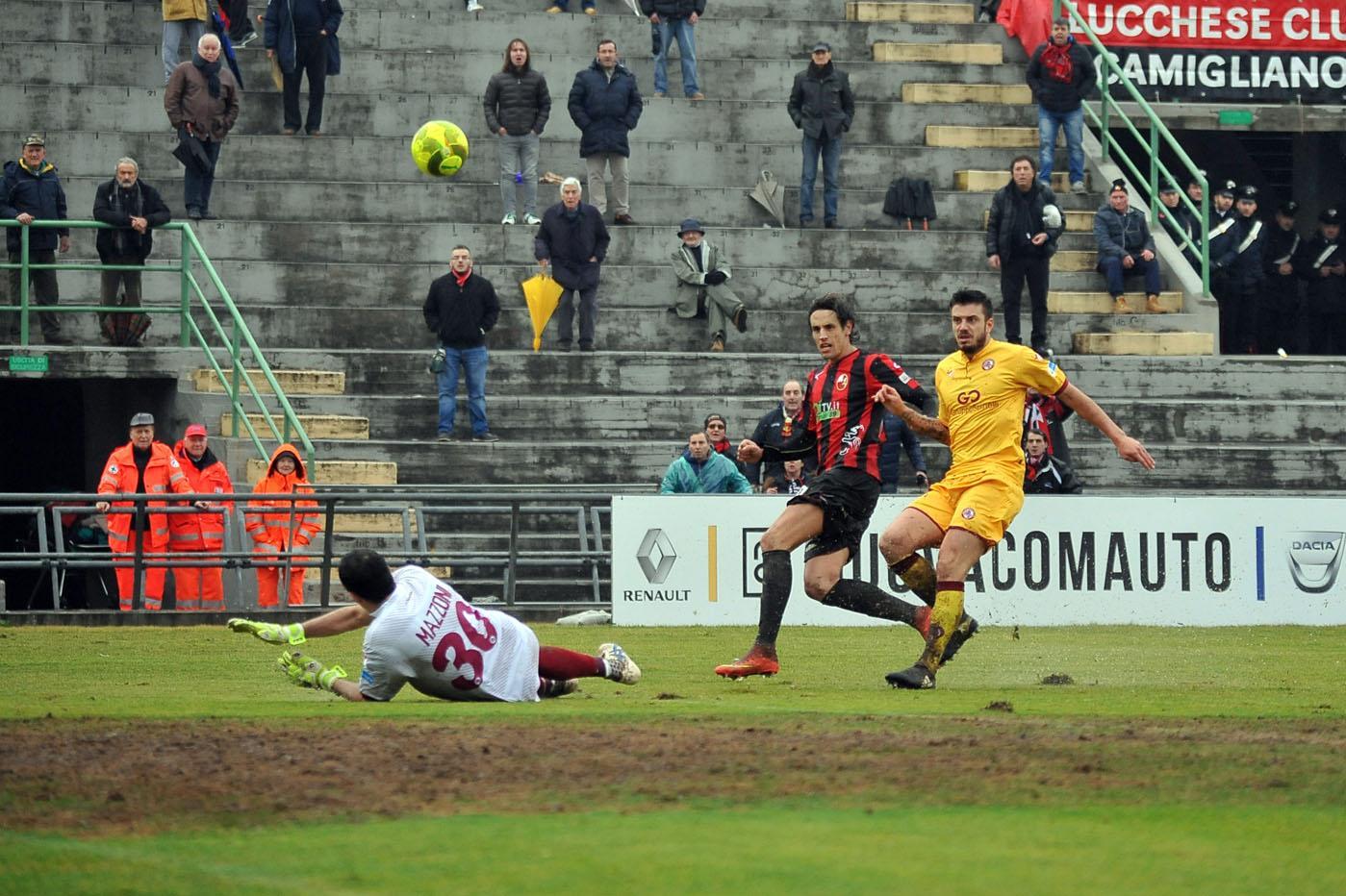 L'autore del gol dei rossoneri Jacopo Fanucchi (Foto Sernacchioli)