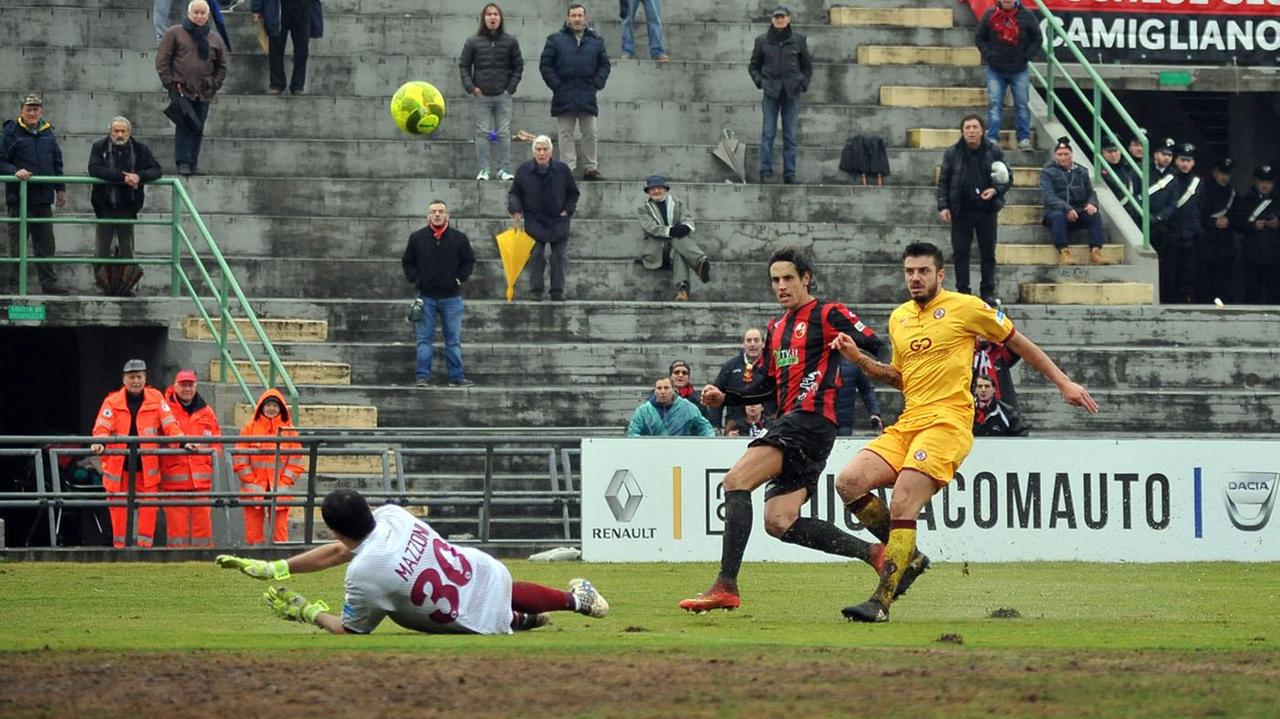 L'autore del gol dei rossoneri Jacopo Fanucchi (Foto Sernacchioli)