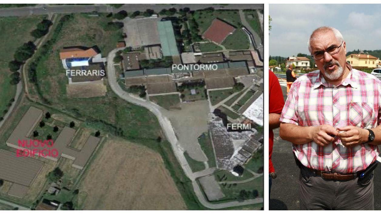 L'area dove sarà realizzata la nuova scuola e l'ingegnere Carlo Ferrante