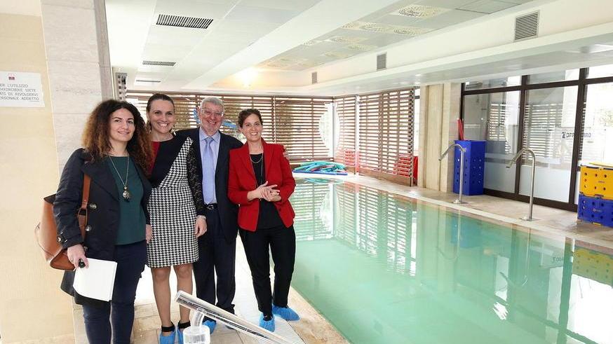 Sopralluogo alla piscina delle Terme Redi al termine dei lavori di manutenzione (Foto Nucci)