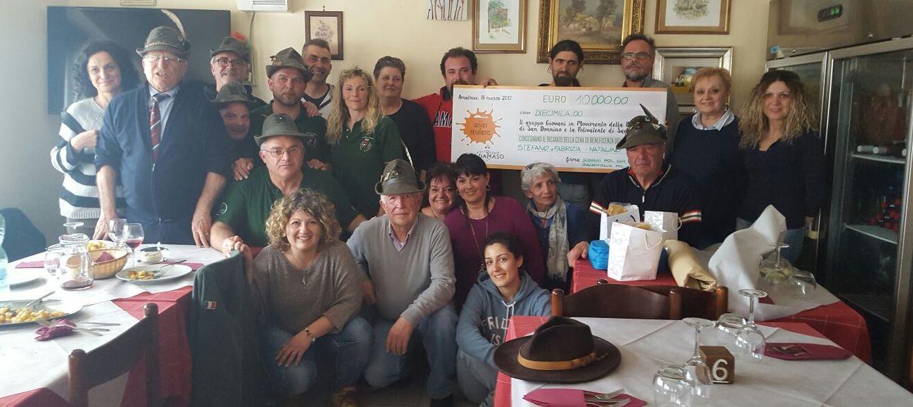 Da Modena ad Amatrice con un assegno da 10mila euro