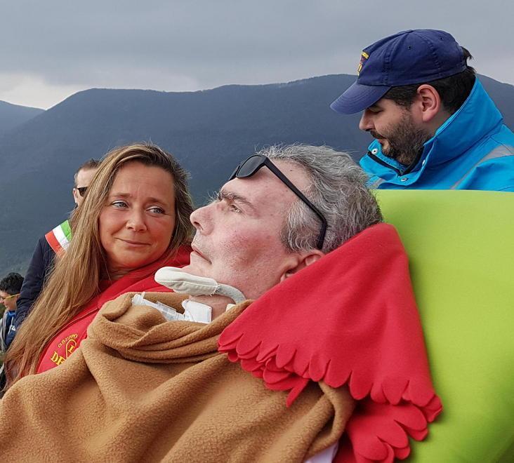 Rivede Pisa dalla vetta beffando la Sla 