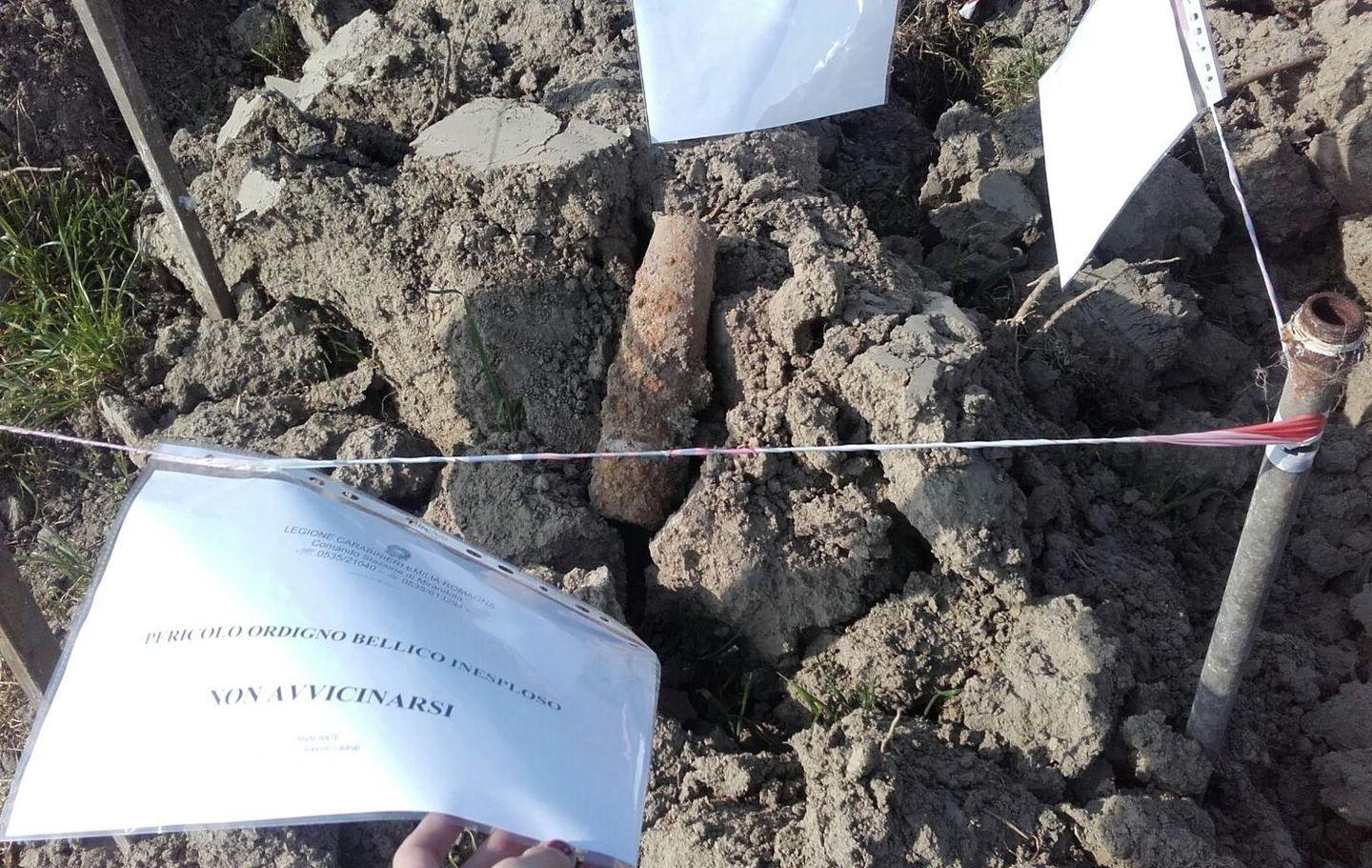 Trovata una bomba a Mortizzuolo 