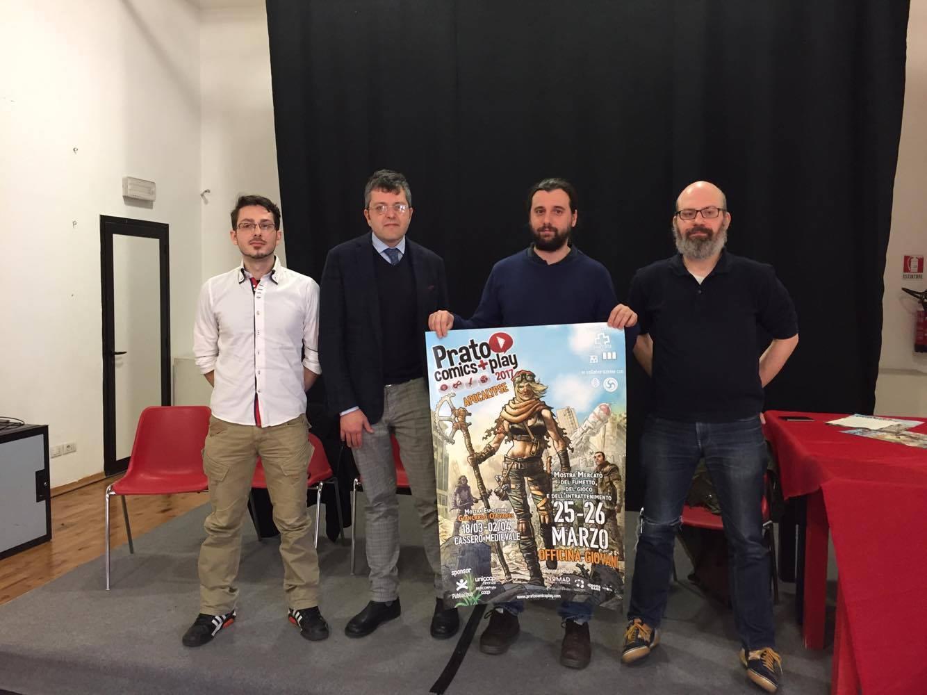 Da sinistra: Mario Zeoli, l'assessore Simone Mangani, Riccardo Taurisano e Maurizio Toccafondi 