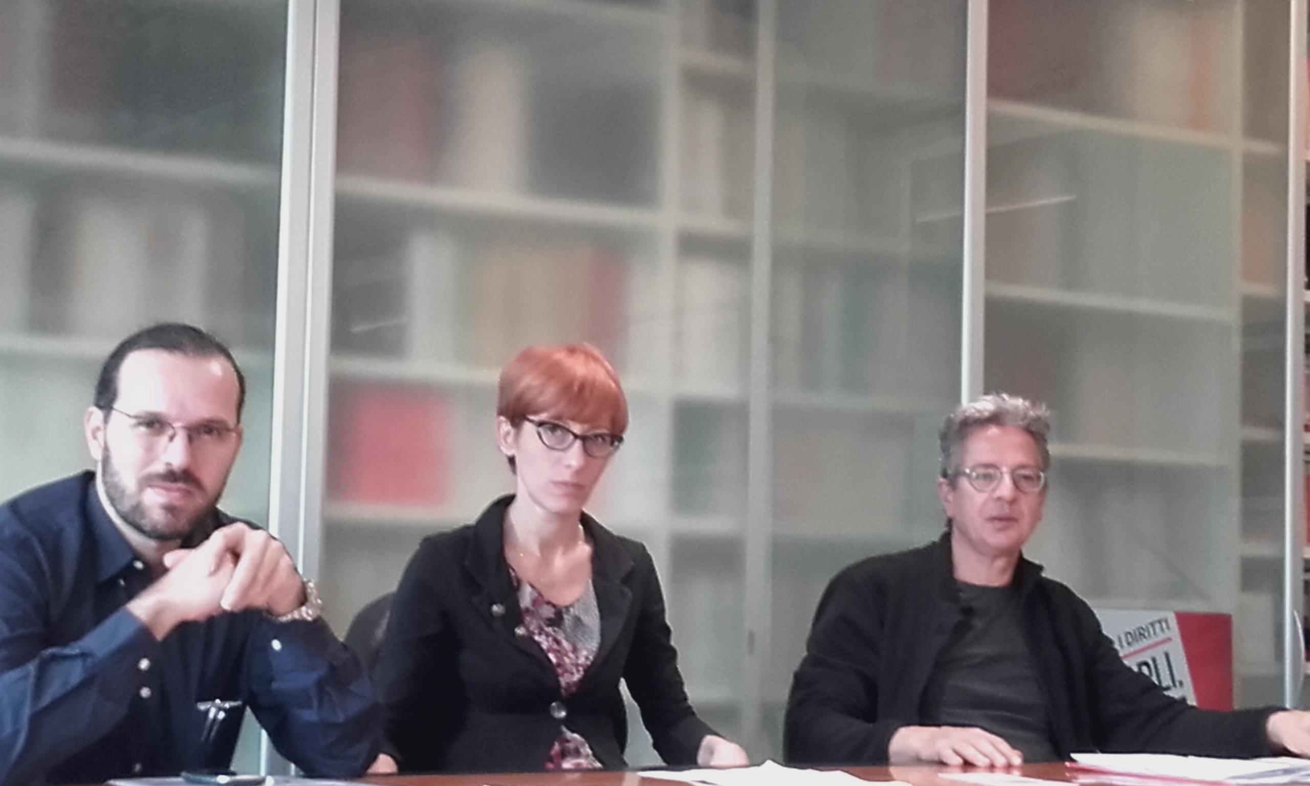 I sindacalisti Cora Prussi, Emilio Testa e Davide Materazzi