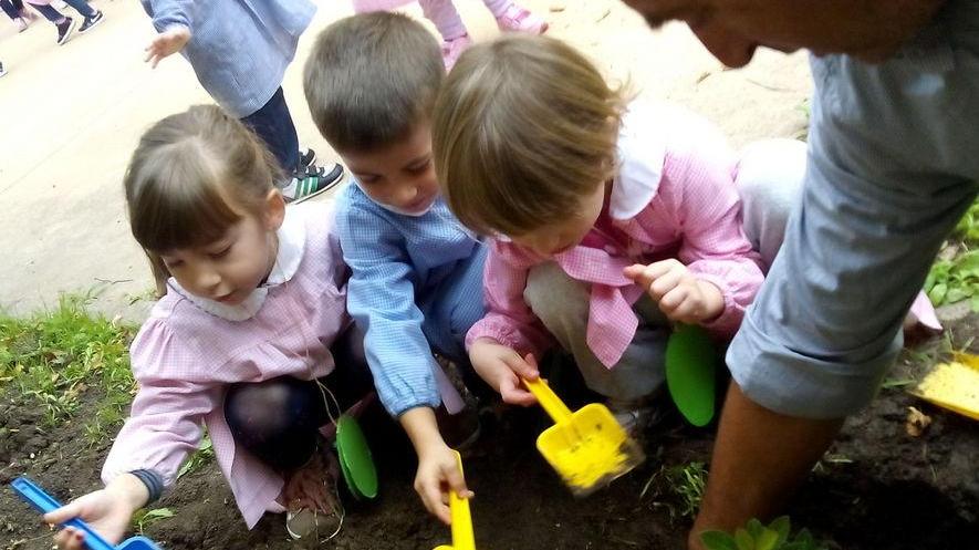 Gli alunni vanno a lezione di agricoltura