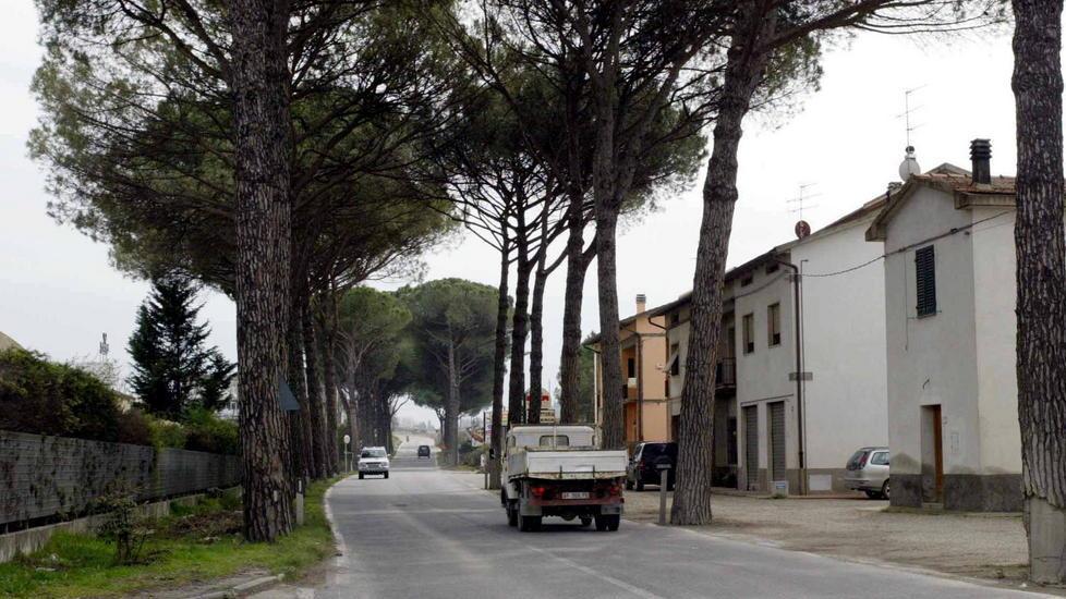 Una vecchia foto della 429 a Bassetto, nel comune di Certaldo